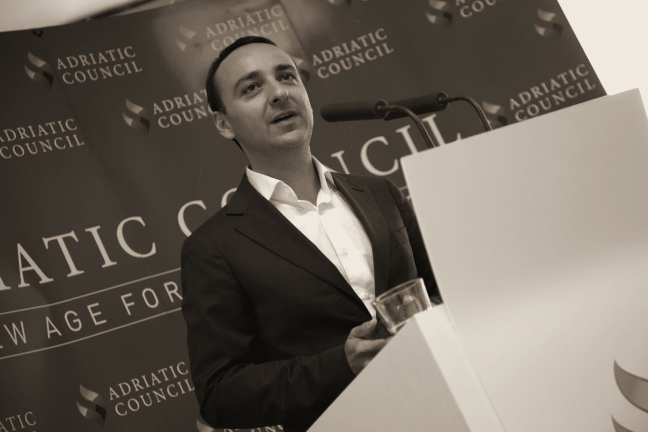 Tali Režun speaking at the Adriatic Council